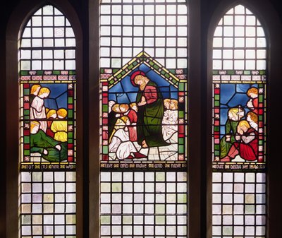 1861年のアテネでのセントポールの説教（ステンドグラス） 作： William Morris